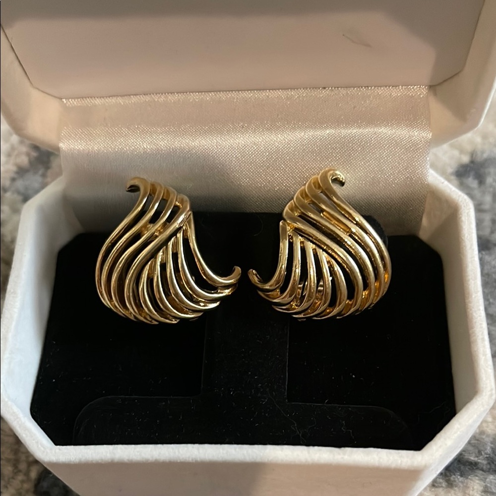 Gold Sculptural Shell Earrings